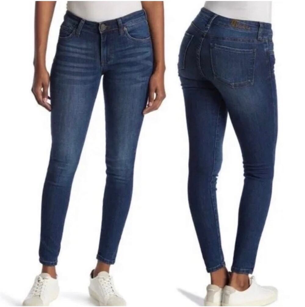 Kut from the Kloth Toothpick skinny jeans, stretch, whiskering, mid-rise, Size 6